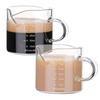 Milk Cup with Measuring Marks and Handle, 75ml Measuring Cup, Heat-resistant Glass, Espresso Shot Glass, Double Spout (2)