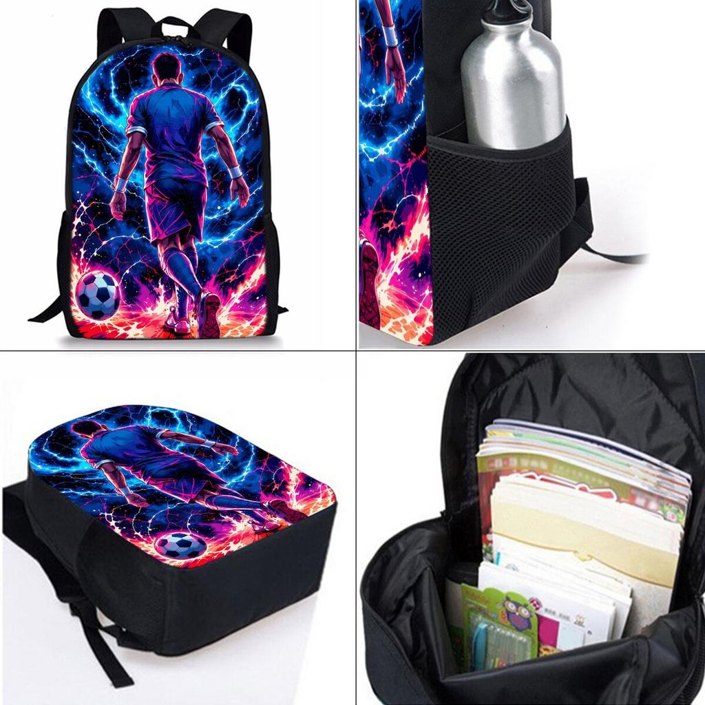 Football Full Screen Patterned Knapsack For Boys/Girls Children Best Gifts 2D Animated Backpack Big Capacity Teens Laptop Backpack