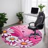 1pc Floral Hearts Office Round Area Rug, Indoor Mat Suitable For Office, Under Office Chairs Bedroom Living Room Home Decor, Room Deco