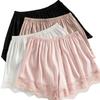 Women’s Lace Anti-Exposure Ice Silk Shorts: Non-Roll, Breathable, Home & Outdoor Wear, Perfect for Summer & Safe Sleep.