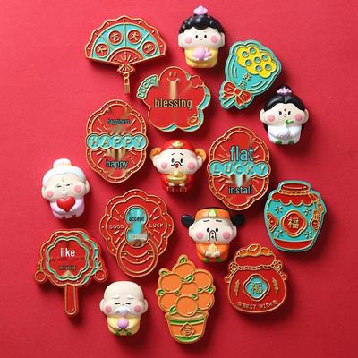3D Magnet im chinesischen Stil - Frieden & Freude Neujahrsfestliche Dekoration, Kreatives Geschenk