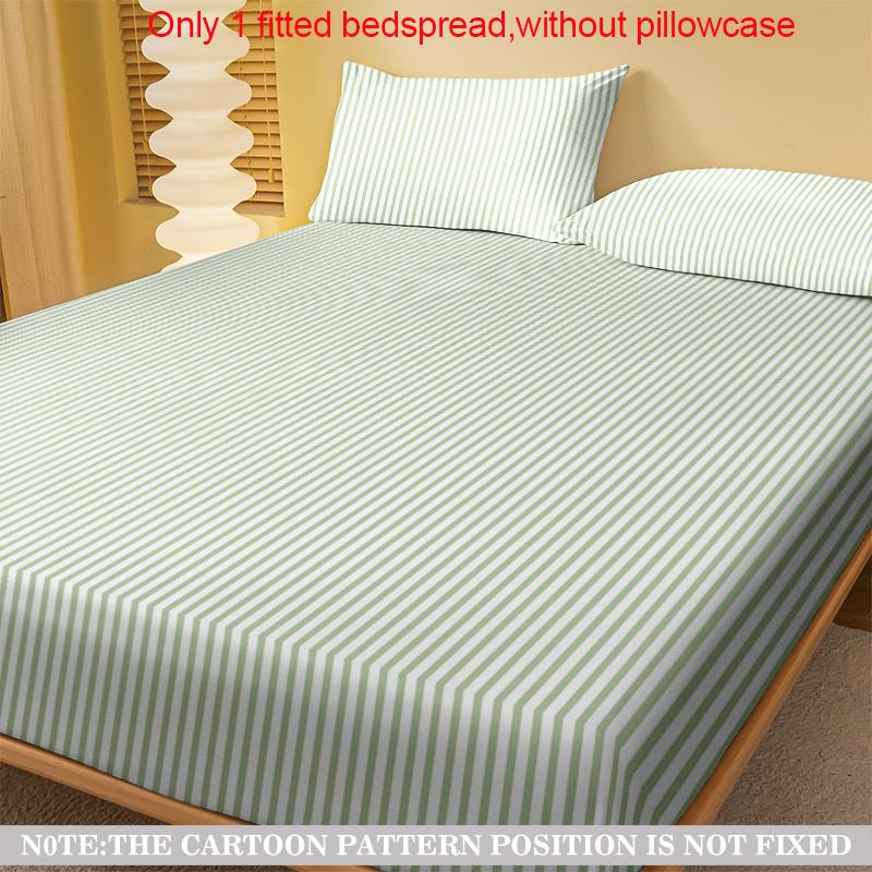 1 Simple modern Stripe Geometry printed matte Fitted Sheet, bedroom printed bed cover, bedding (excluding pillowcases)