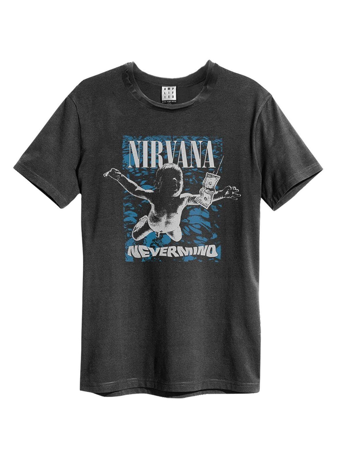 Amplified Nirvana Nevermind Mens Charcoal T Shirt Nirvana Amplified Classic Tee S