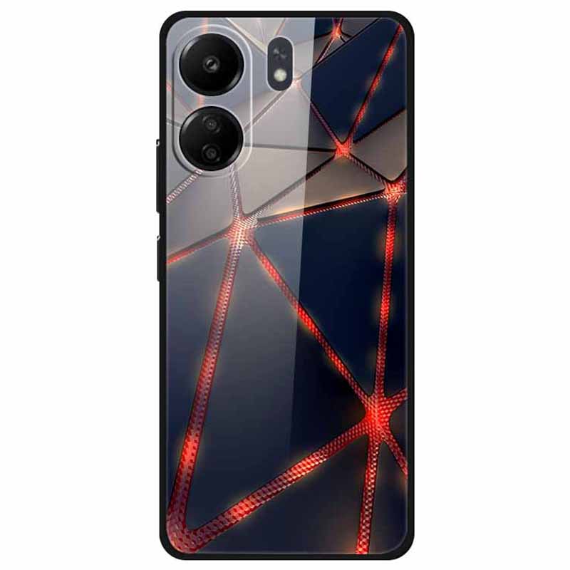 Pro Xiaomi Redmi 13C 4G/Poco C65 4G Pouzdro Vzor Tvrzené Sklo Ochrana proti Pádu Kryt na Telefon