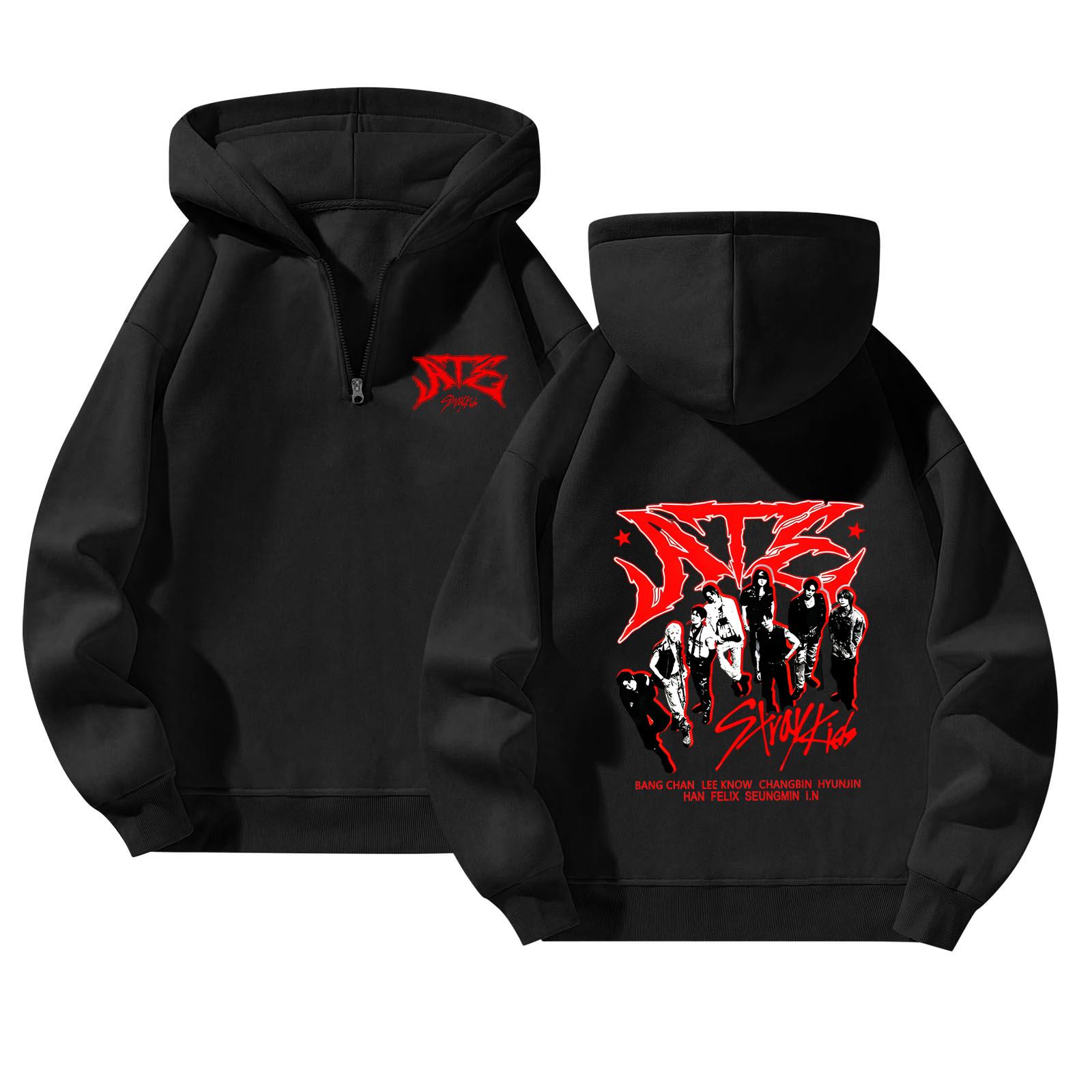 

Женские свитшоты на молнии до половины, оверсайз, зимние, пуловер, трендовая осенне-зимняя одежда XL арбуз красный