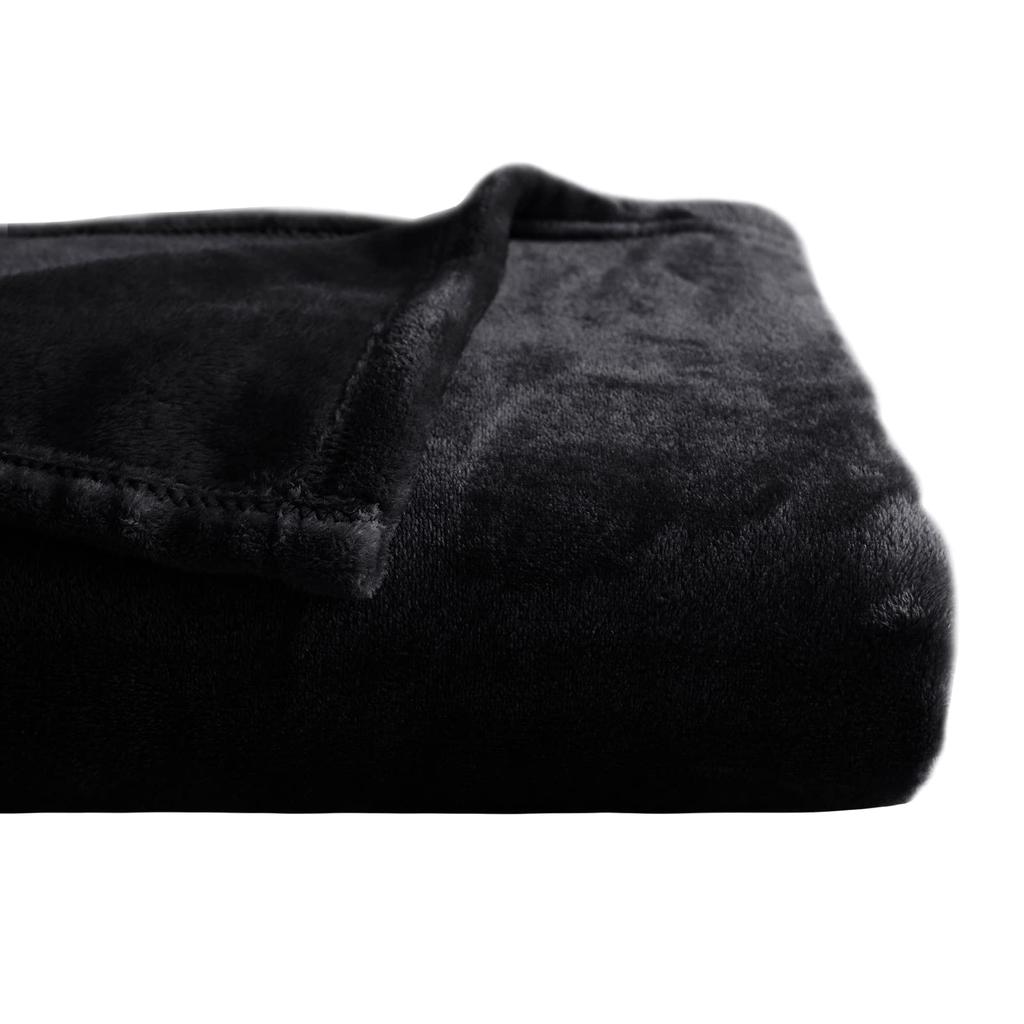 NICETOWN All Weather Blanket Comforter Winter Blanket Flannel Garzeket Single Throw All Seasons Futon Taoru Black 180200cm