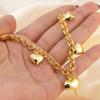Elegant Heart Bracelet Unique Charm Chunky Bracelet Anniversary Gift Gold Bracelet  Daily Wear