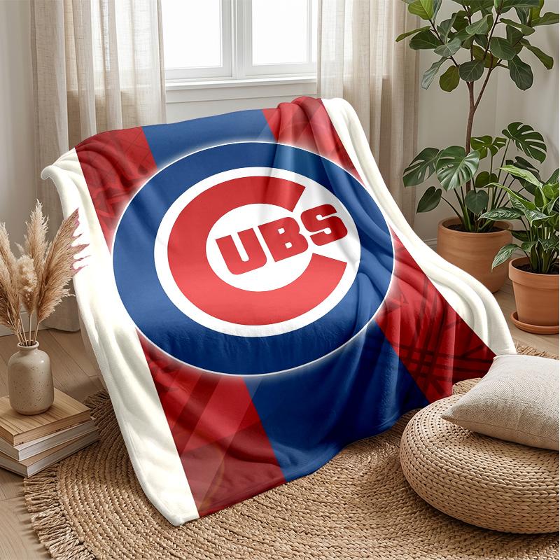 Chicago Cubs Flannel Fleece Blanket Cozy Warm Throw Blanket For Couch Bed Travel All Season Use