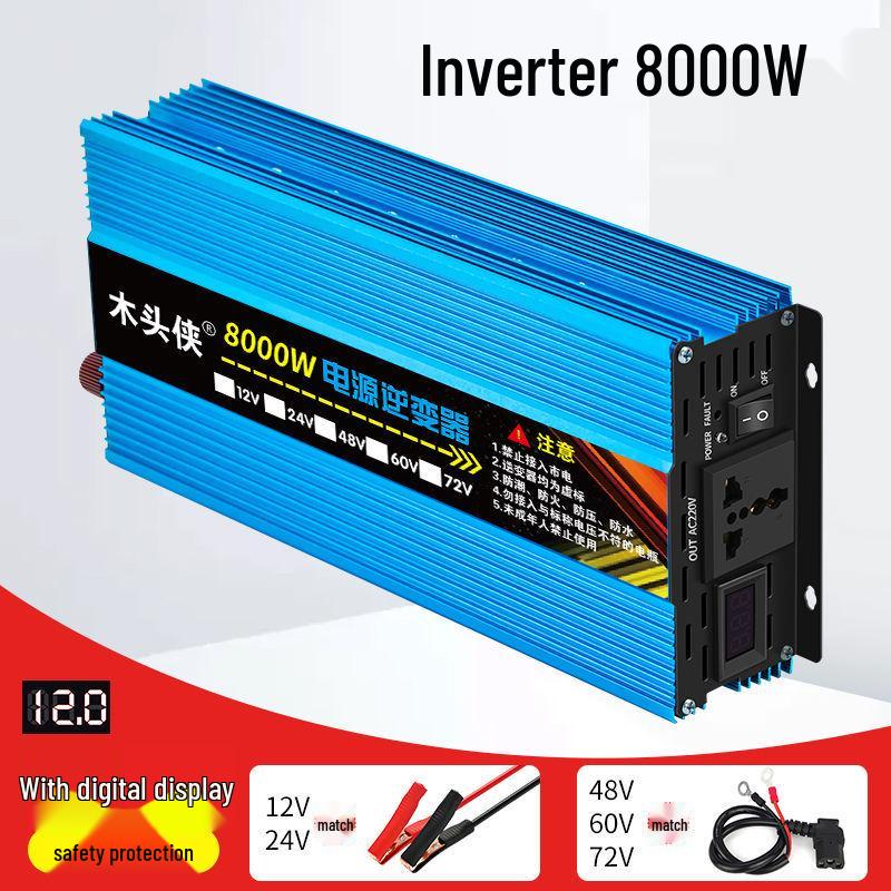 High-Power Inverter 12V/24V/48V/60V to 220V, 3000W/4000W/5000W for Car/Home Use