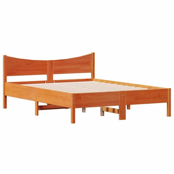 VidaXL Bed Frames, Double Bed with Slatted Base, Adult Bed, Bedroom Furniture, Modern, Wax Brown 120x190 Cm 844752