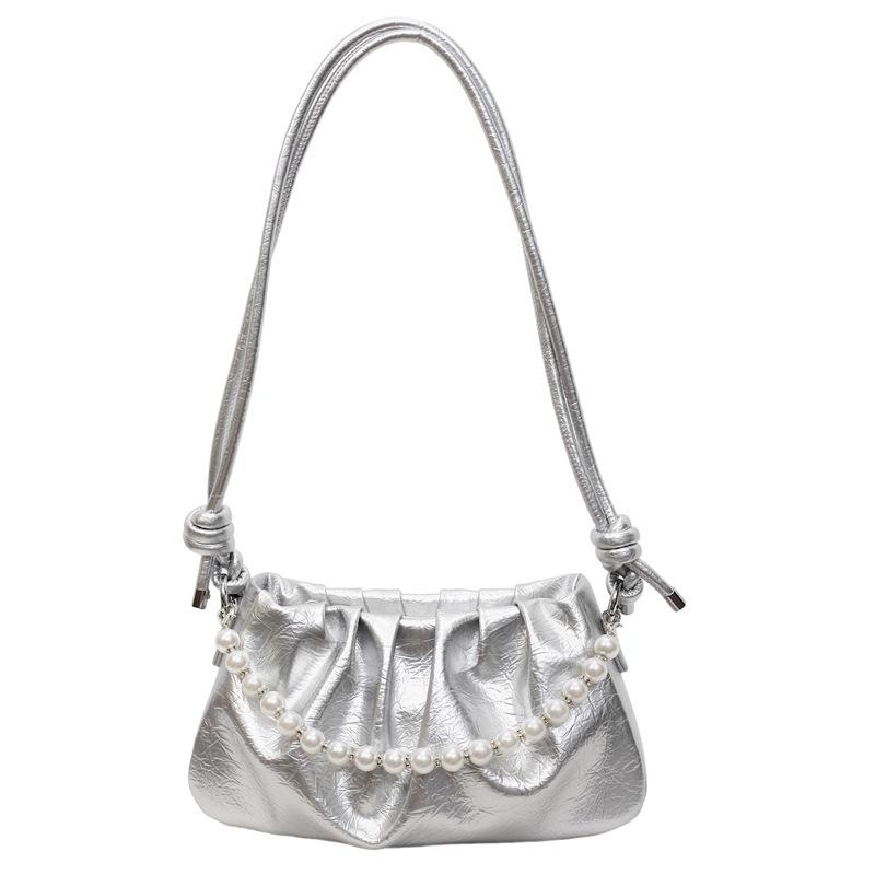 

Сумка под мышкой Новая универсальная сумочка Сумка через плечо Сумка кросс-боди Модная маленькая квадратная сумка серебряный