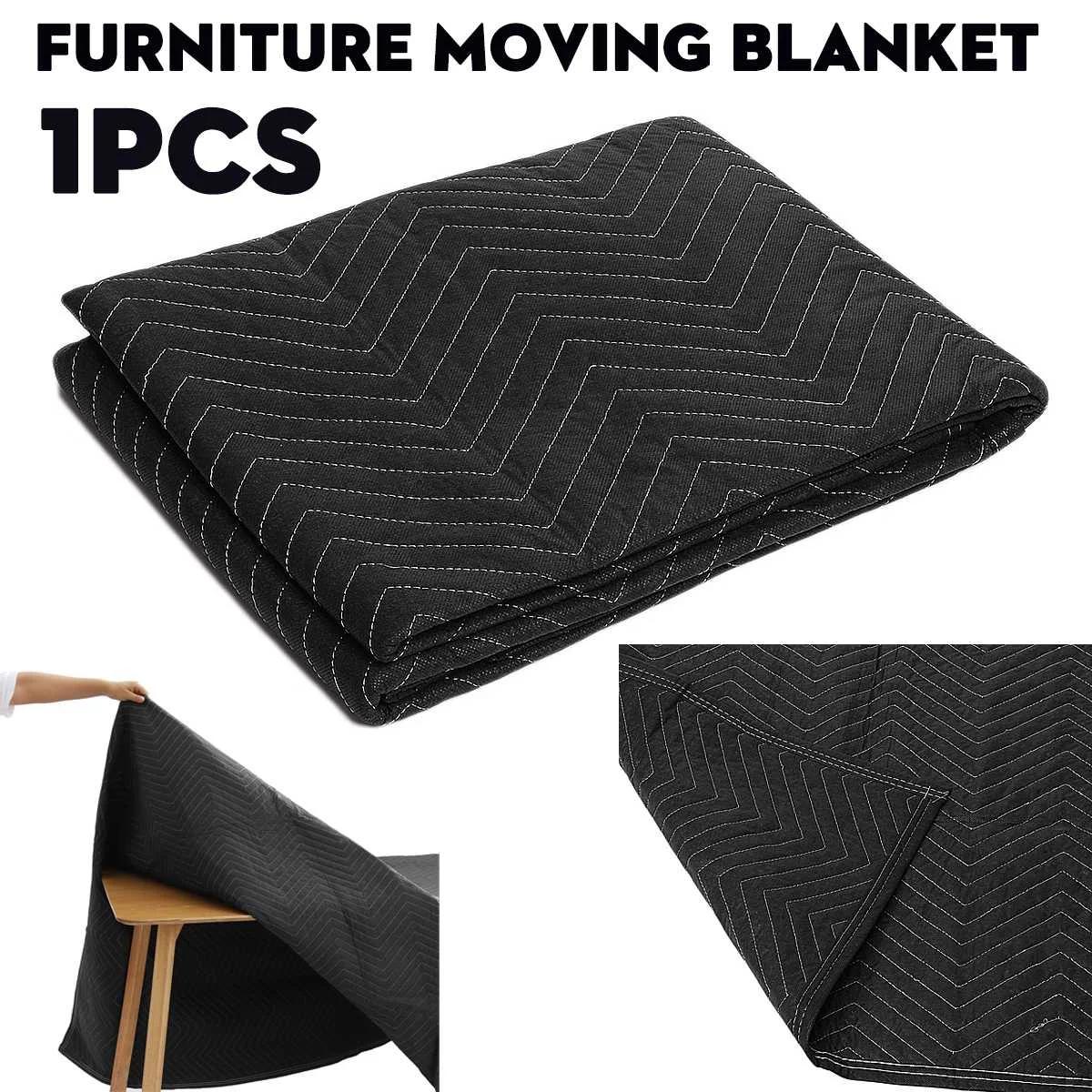 

Moving Packing Blankets 183cm x 101cm Multi-functional Furniture Protective Pad Wear-resisting High Tensile Strength Blankets чёрный