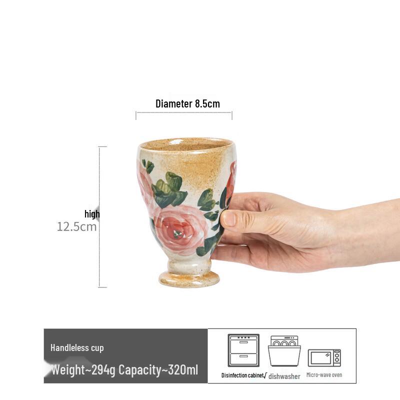 Шанци Ручная роспись Пион Костяной фарфор Бокаловидная чашка