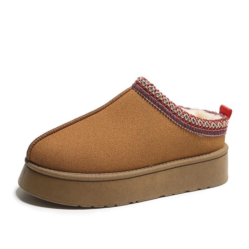 Women's Shoes Snow Boots Women's Winter New Fashion Integrated Bag Head Slippers Muffin Thick Sole Warm Cotton Shoes Women