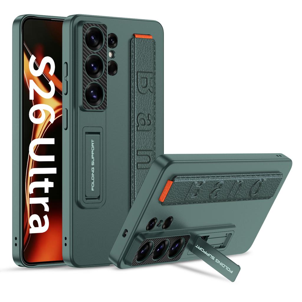 Funda GKK Para Samsung Galaxy S26 Ultra con Correa para la Muñeca y Soporte Plegable Cubierta Protectora para Teléfono de PU+PC Duro