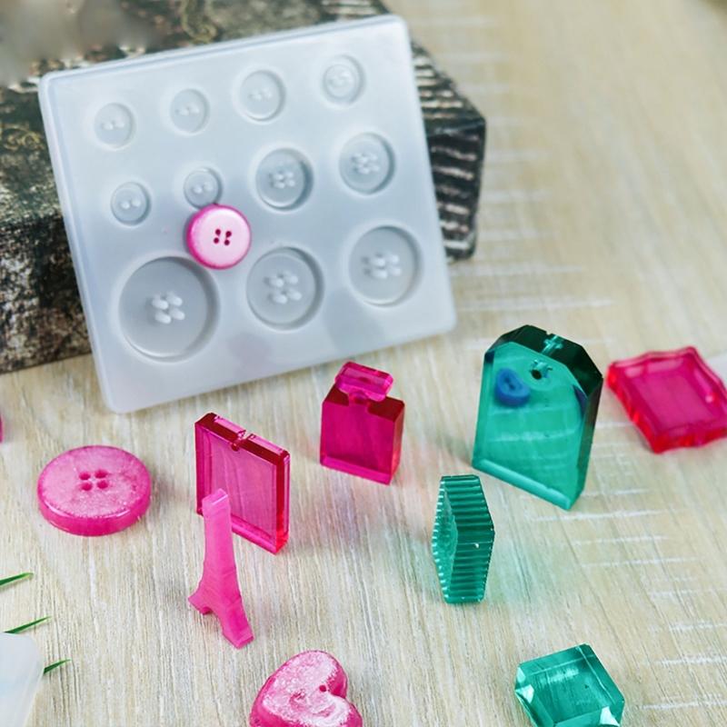 Silicone Diamond Pendant Silicone Mold Unique Glasses Shaped Jewelry Pendant Mold Flexible Silicone Mold for Crafters