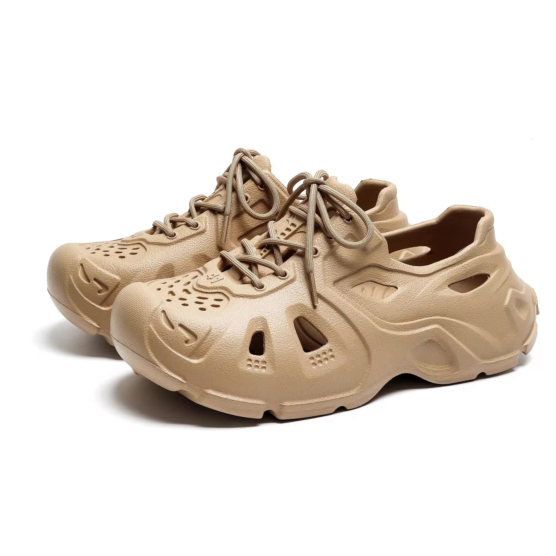 

Женские сандалии летние новые модные пляжные водонепроницаемые пенные беговые спортивные дизайнерские мужские сандалии Hollow Garden White 37 хаки