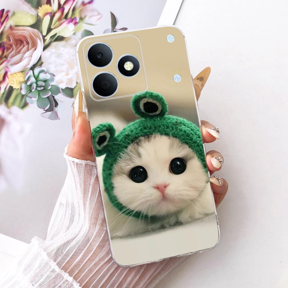For Realme Note 80 4G Case RMX5388 Cute Cat Flowers Painted Cover Soft Silicone Case For Realme Note 80 Note80 Back Cover Fundas