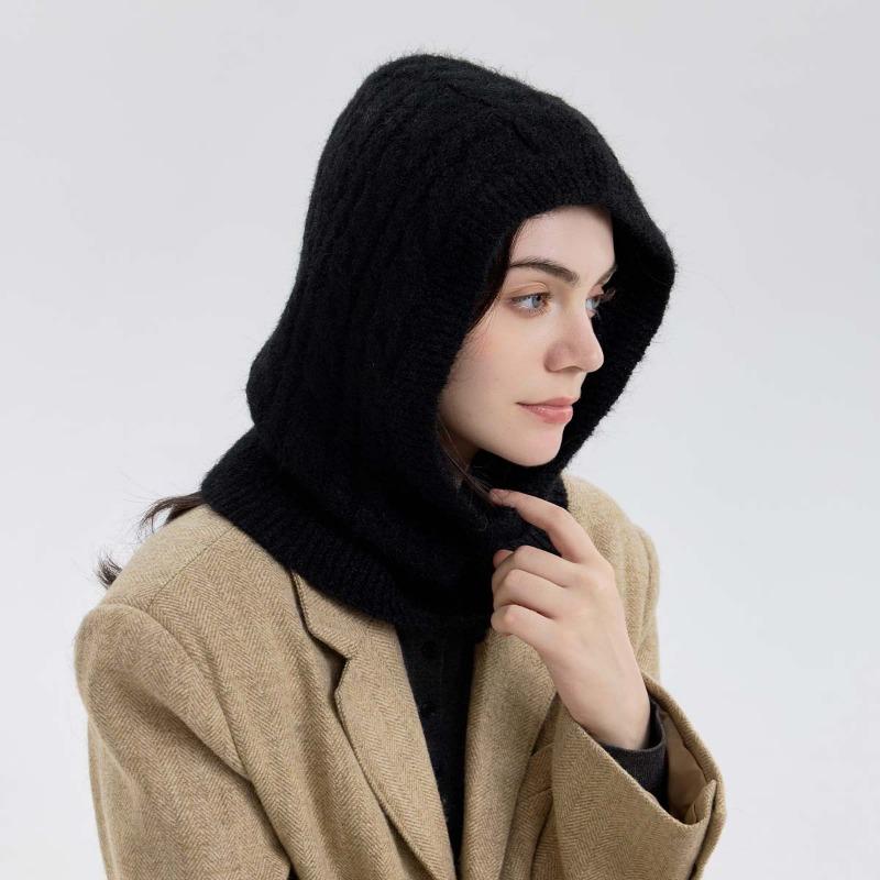 

Самодельная % Шерстяная Смесовая Вязаная Шапка-Балаклава для Женщин Теплая Шапка-Пуловер Холодная Шапка