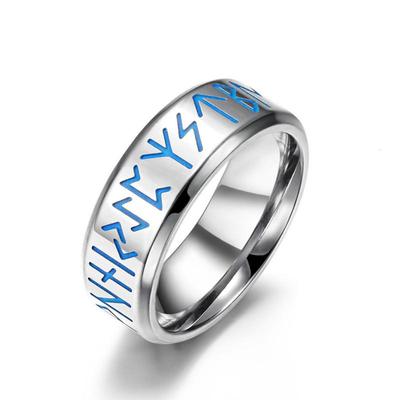 Fashion Nordic Viking Text Luminous Glowing Ring