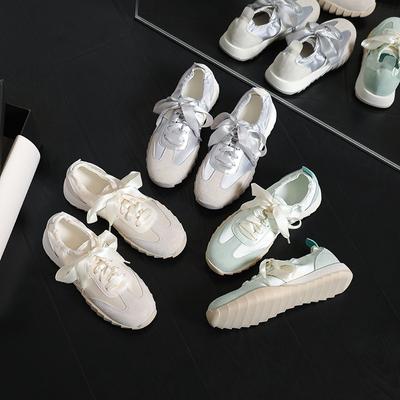 Grape mother studiolee skórzane nowe niemieckie buty treningowe damskie wszechstronne baletki miękka podeszwa łączone satynowe buty Forrest Gump