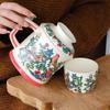 Retro Ceramic Teapot and Large-Capacity Tea Cup Mug Gift for Girls or Best Friends – Ideal Wedding Gift