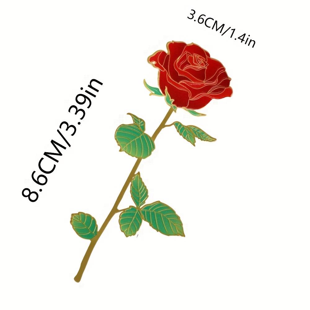 

A Single Elegant Red Rose Metal Bookmark with A Golden Stem - The Perfect Gift for Valentine S Day, Mother S Day, Birthdays