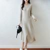 Women Sweater Dress 100% Wool MODERN NEW SAGA O-neck Knit Long Pullover Winter Jumpers Wool Long Dress Female