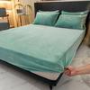 2026 New Winter Warm Solid Flannel Elastic Band Fitted Sheet Mattress Protector Cover Super Soft Cozy King Size Double Bed Bed Sheets