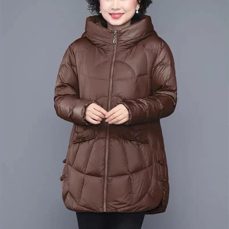 Dicke Mutter Winter Steppjacke Damen Mittellang Plus Dick Plus Größe Steppjacke Jacke Mittelalterliche und Ältere Steppjacke