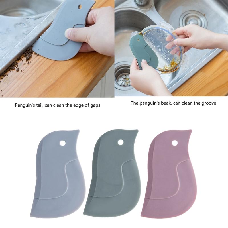 Multi Purpose Silicone Tool Penguins Theme Multifunctional Scrapers Practical Dirt and Grease Cleaning Tool