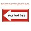 Custom Text Red Left Arrow Aluminum Sign Personalized Direction Plaque Home Decor