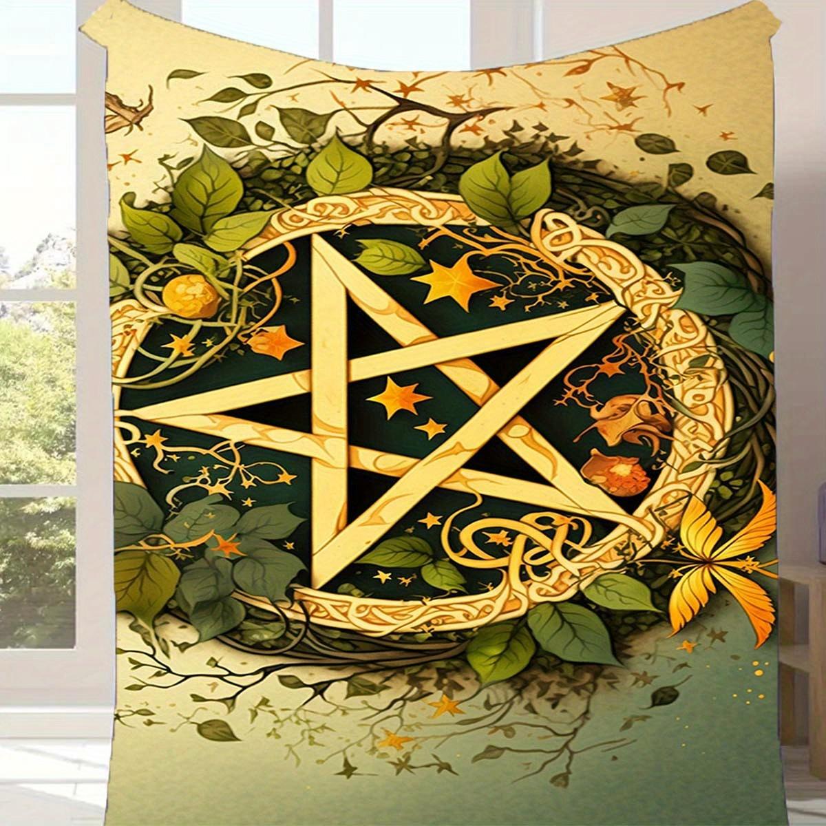 

1pc Pentagram Print Blanket, Soft Warm Throw Blanket Nap Blanket For Couch Sofa Office Bed Camping Travel 130cmx150cm