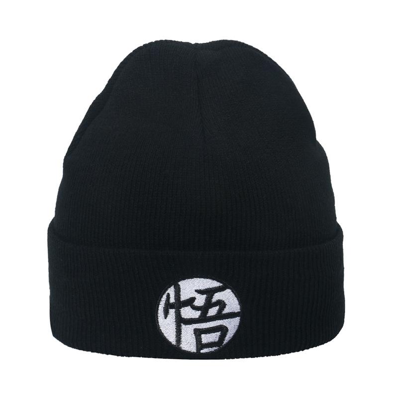 Hip Hop Trend Hat Anime Dragon Ball Wukong Wool Hat Autumn and Winter Cartoon Wu Turtle Letter Knitted Hat Men