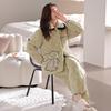 Pajamas Women'S Fleece Thickened Winter Coral Fleece Three-Layer Padded Warm Cardigan Loungewear Set
