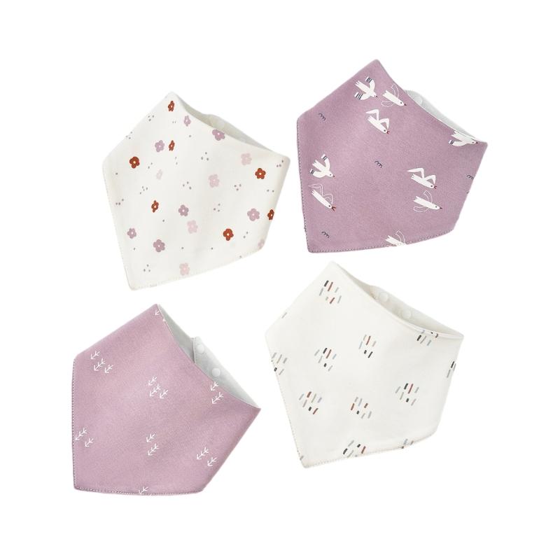 4pcs Stylish Baby Bandana Scarf Infant Drool Bib Waterproof Muslin Bibs Burp Cloth for Newborns Feeding & Drooling