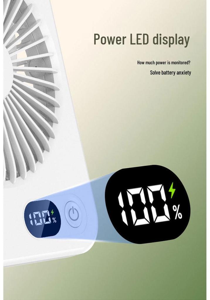 Ultra-Thin Silent Mini USB Fan: Handheld, Portable, Wall Mountable with Digital Display