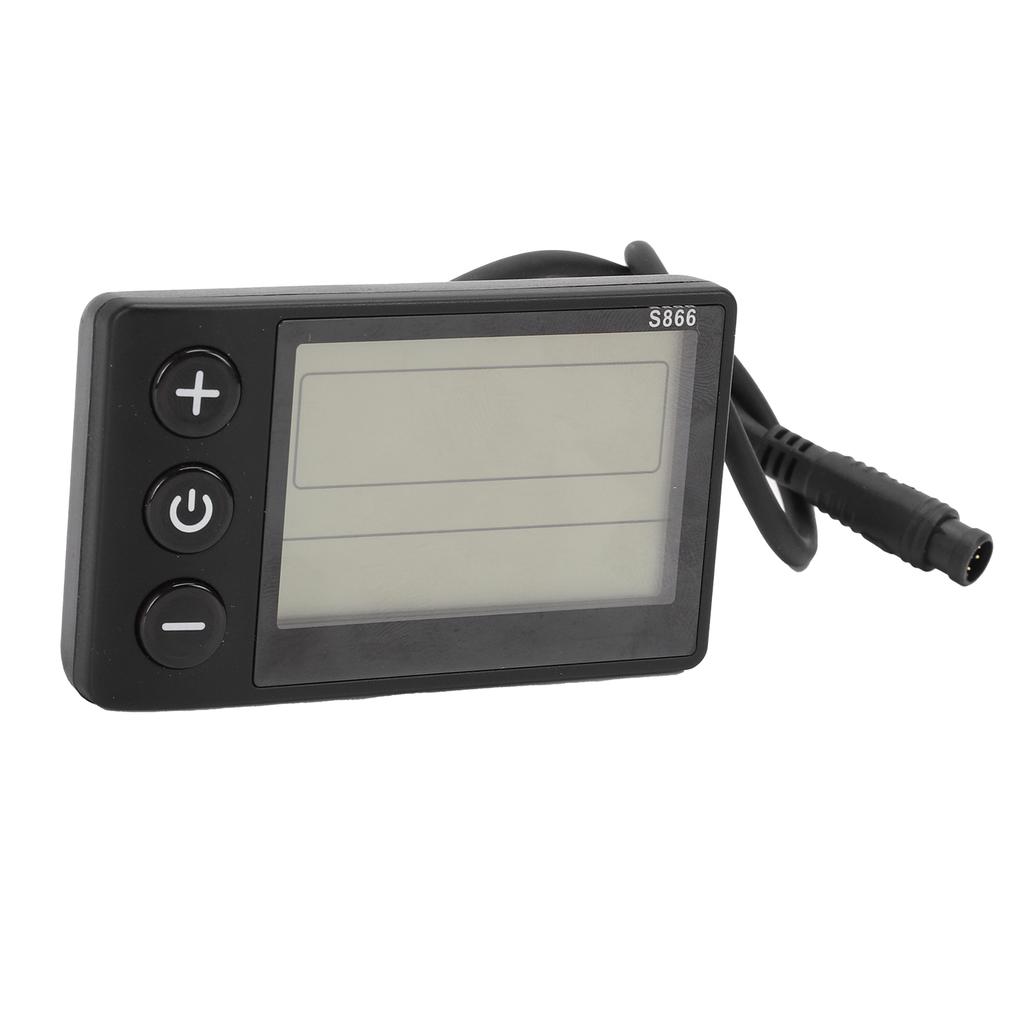 Electric Bike LCD Display Meter S866 ABS Electric Bike Control Panel with 6 Pin Water Proof Connector for Scooter