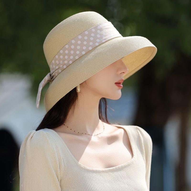 

Летняя новая шляпа женская шляпа в горошек, соломенная шляпа в стиле Хепберн, дорожная шляпа от солнца Lafite