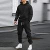 Men's Casual Sports Suit, Solid Color Hooded Sweatshirt, Waist Cinching Pants, Long Sleeved Pants, Comfortable And Warm Suit