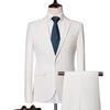 Jacket + Pants Fashion Formal Dress Mens Suit Set Men Casual Wedding Suits Groom Korean Slim Fit Dress