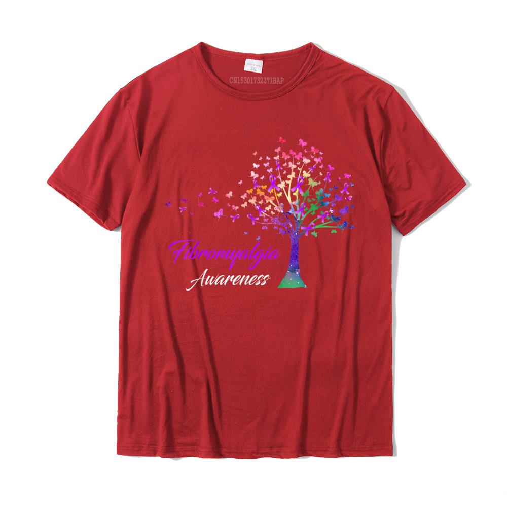 Tree Ribbon Fibromyalgia Awareness T-Shirt Unisex Brand Customized Tops T Shirt Cotton Top T-shirts Printed On S