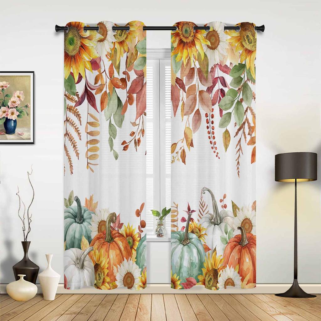 Flower Abstract Blue Lotus Curtains for Bedroom Living Room Drapes Kitchen Children's Room Window Curtain Modern Home Decor