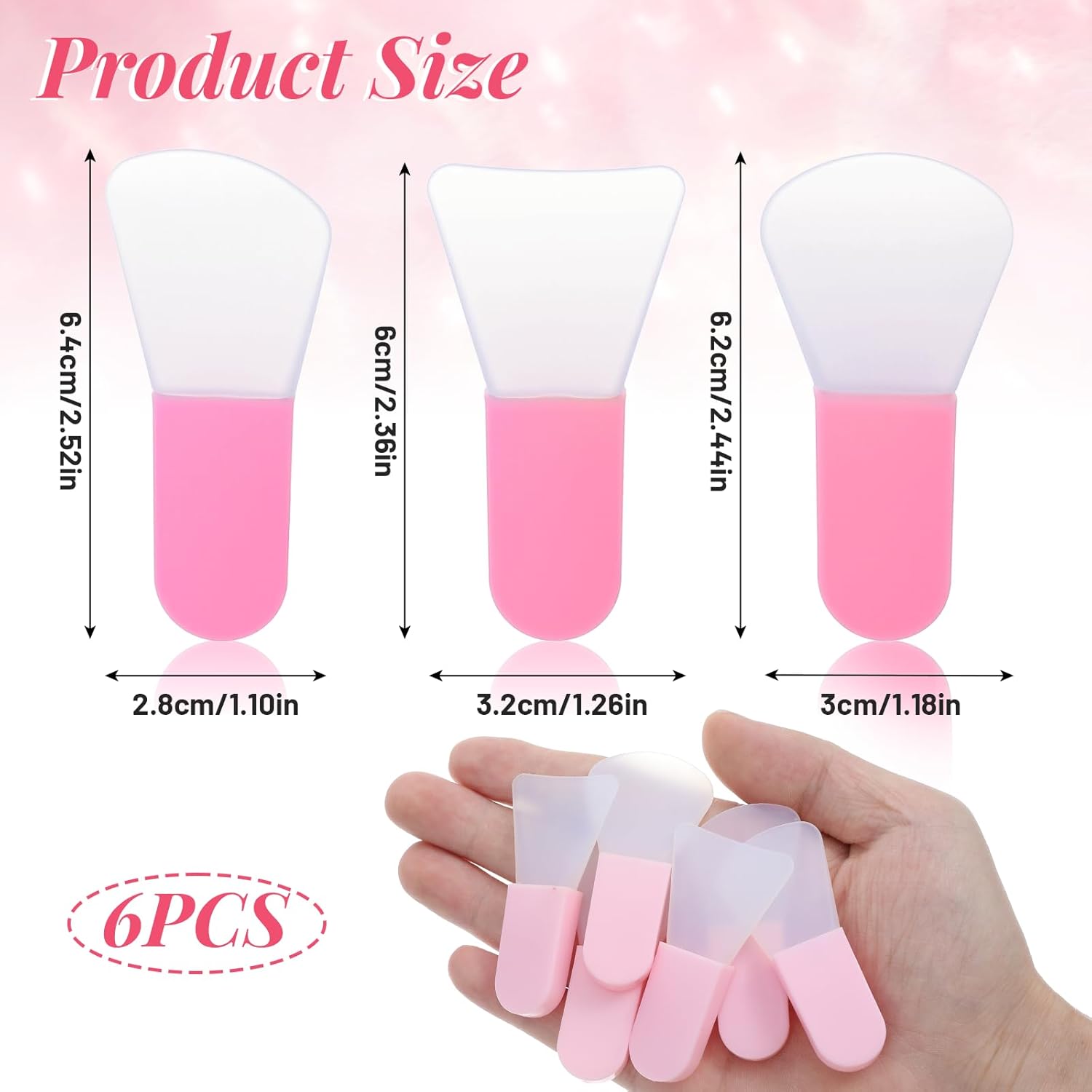 Face Mask Applicator Brushes, 6PCS Soft Silicone Face Mask Brush, Mini Clay Applicator, Portable Makeup Spatula, Beauty Tools Set for Cosmetic Mask,