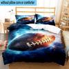 Flaming Football In Action 3pcs Bedding,Including 1pc Duvet Cover And 2pcs Pillowcases Perfect for Christmas,Ideal for Bedroom, Dormitory