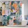 Cortina de Ducha con Estampado de Arte Multicolor Abstracto para Decoración de Baño Varias Opciones de Color Disponibles