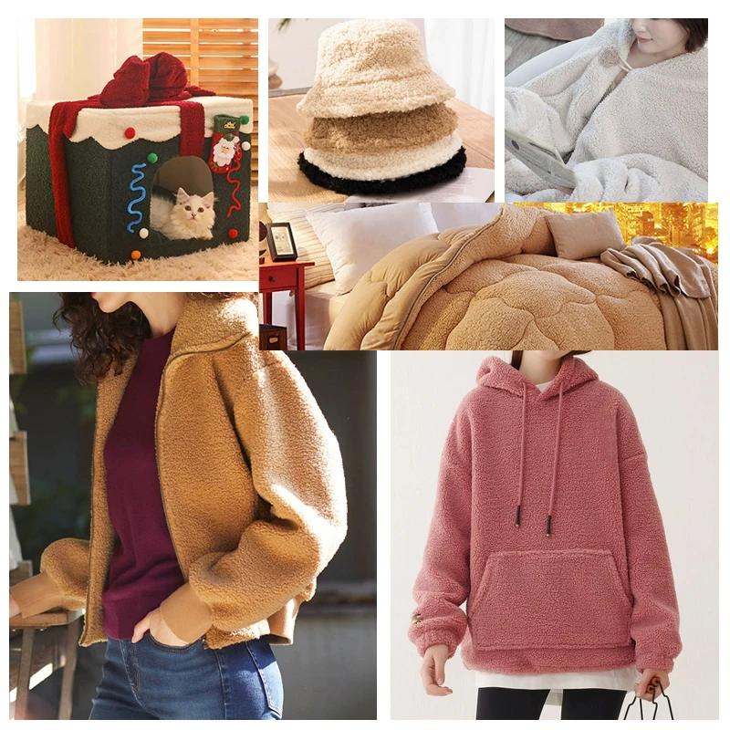 0.5m/1m/2m Soft Warm Lamb Wool Fabric for Sewing Winter Outerwear, Pillows, Pet Beds, Hat Handmade DIY Festival Doll Fabric