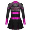 Girls Cosplay Cheerleader Costume Cheer Dance Dress Festival Costume Cheerleading Uniforms Metallic Cheering Team Dress Teamwear