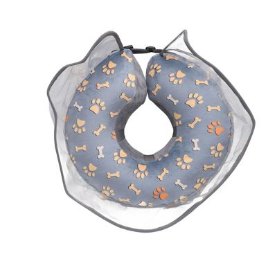 Hund Aufblasbarer Kragen Niedlicher Look Weich Abnehmbar PVC Verbesserter Komfort Halskegel Schützender Aufblasbarer Kragen für Haustiere