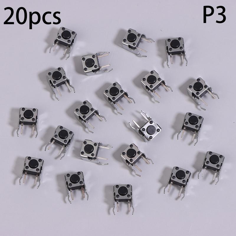 

20Pcs 6X6 Pcb Momentary Tactile Tact Push Button 4-Pin Self-Reset Switch Right Angle With Stent 6*6*4.3/4.5/5.5 5mm